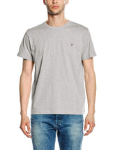 GANT Men's Original Solid Short Sleeve T-Shirt, Grey (Light Grey Melange),Small